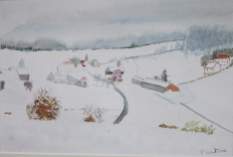 village-dans-la-neige-aquarelles