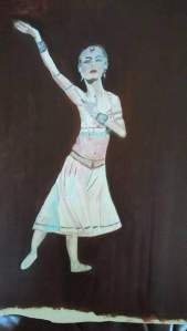 danseuse aux bijoux huile sur carton toilé 30x40 cm