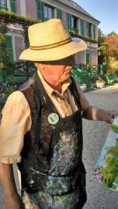 peintre de Giverny dans le jardin de Claude Monet