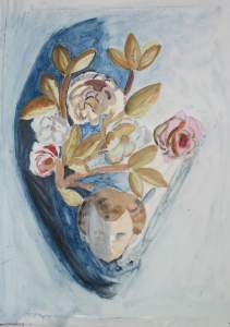 ange et rosier (bas relief)